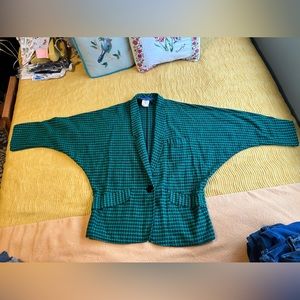 Vintage 80’swool blend batwing sleeve blazer jacket